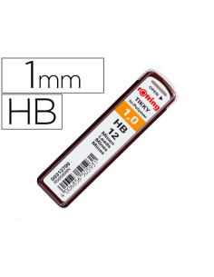 Minas rotring grafito 1 mm hb estuche de 12 minas