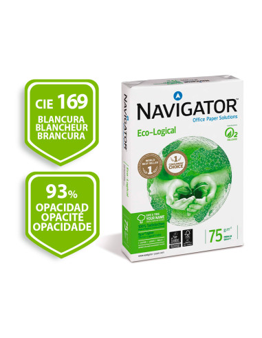 Papel fotocopiadora navigator eco logical din a4 75 gramos paquete de 500 hojas