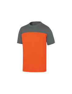 Camiseta de algodon deltaplus color gris/naranja talla l 2