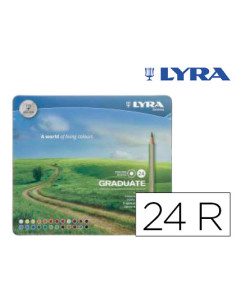 Lapices de colores lyra graduate caja metalica de 24 colores surtidos