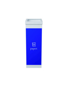 Contenedor papelera reciclaje paperflow con tapa poliestireno para papeles 60 l 76x36,3x26,3 cm