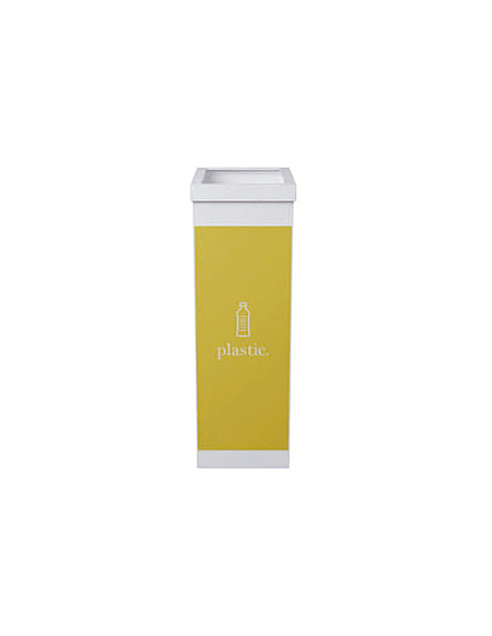 Contenedor papelera reciclaje paperflow con tapa poliestireno para plasticos 60 l 76x36,3x26,3 cm