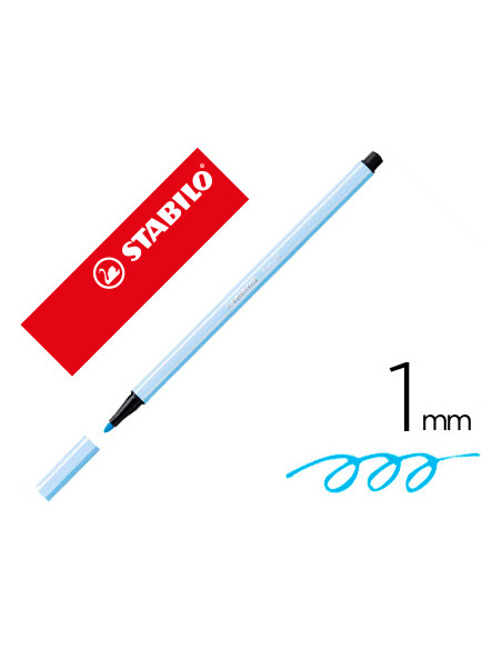 Rotulador stabilo acuarelable pen 68 azul claro punta gruesa 1mm