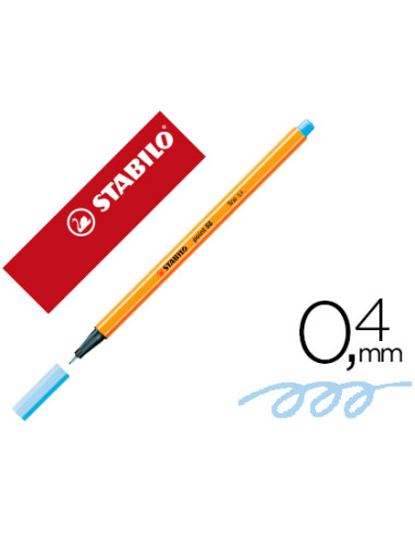 Rotulador stabilo punta de fib ra point 88 azul claro punta fina 0,4mm