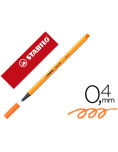 Rotulador stabilo punta de fib ra point 88 bermellon palido punta fina 0,4mm