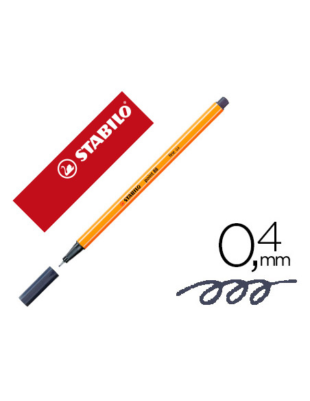 Rotulador stabilo punta de fib ra point 88 gris paynes intenso punta fina 0,4mm