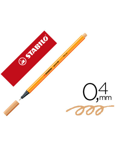 Rotulador stabilo punta de fib ra point 88 ocre punta fina 0,4mm