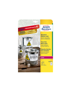 Etiqueta adhesiva resistente avery poliester blanco 99,1x139 mm para impresora laser pack de 32 unidades 2