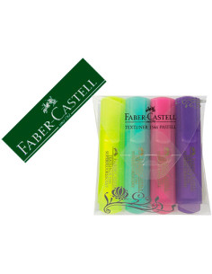 Rotulador faber fluorescente 1546 color pastel estuche 4 unidades colores surtidos
