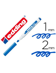 Rotulador edding para pizarra blanca 661 color azul punta redonda 1-2 mm