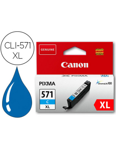 Ink-jet canon cli-571xl pixma mg6852 / ts6050 / ts8050 cian 500 pag