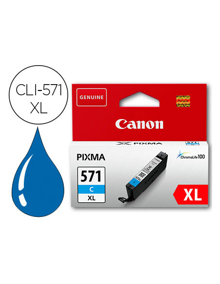 Ink-jet canon cli-571xl pixma mg6852 / ts6050 / ts8050 cian 500 pag