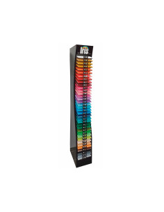 Expositor guarro metalico vacio 36 estantes para cartulina iris din a4 185 gr 30x40x200 cm 2