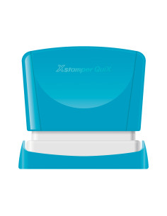 Sello x'stamper quix personalizable color azul medidas 24x49 mm q-12 2