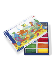 Rotulador staedtler color jumbo trazo 3 mm school pack de 144 unidades colores surtidos 12 x color 2