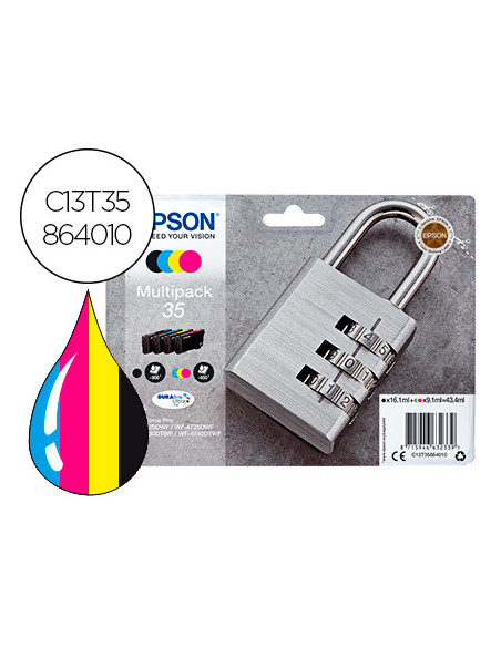 Ink-jet epson 35 t3586 pro wf-4720dwf / 4725dwf / 4730dtwf / 4740dtwf multipack negro amarillo cian magenta