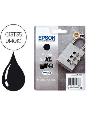 Ink-jet epson 35xl t3591 pro wf-4720dwf / 4725dwf / 4730dtwf / 4740dtwf negro alta capacidad 1900 paginas