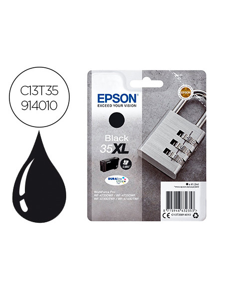Ink-jet epson 35xl t3591 pro wf-4720dwf / 4725dwf / 4730dtwf / 4740dtwf negro alta capacidad 1900 paginas