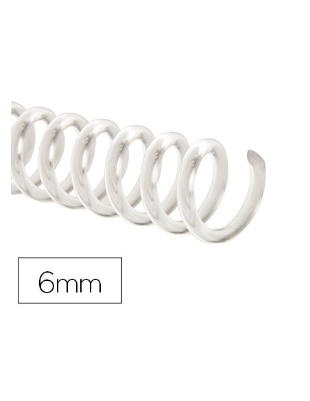 Espiral plastico q-connect transparente 32 5:1 6mm 1,8mm caja de 100 unidades