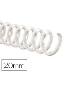 Espiral plastico q-connect transparente 32 5:1 20mm 2mm caja de 100 unidades