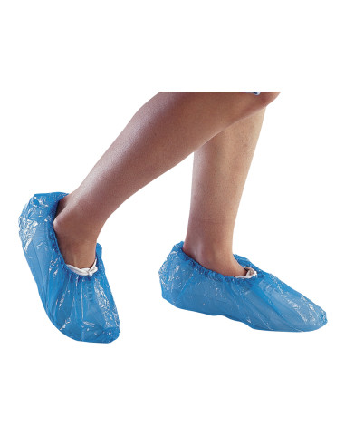 Cubre calzado delta plus polietileno azul talla unica caja de 50 pares