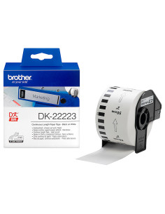 Etiqueta brother dk22223 cinta papel continuo adhesiva removible blanca 50 mm x 30,48 mt 2