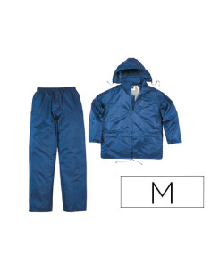 Conjunto de lluvia deltaplus 400 poliester/pvc azul marino talla m