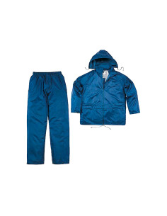 Conjunto de lluvia deltaplus 400 poliester/pvc azul marino talla m 2