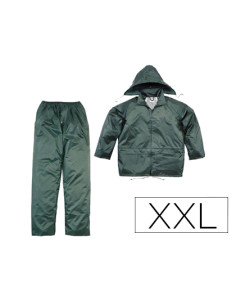 Conjunto de lluvia deltaplus 400 poliester/pvc verde talla xxl
