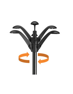 Perchero metalico unilux flora pie 6 colgadores con paraguero y bandeja goteo negro 177x38 cm 2