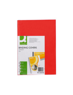 Tapa de encuadernacion q-connect pvc din a4 opaca rojo 180 micras caja de 100 unidades 2
