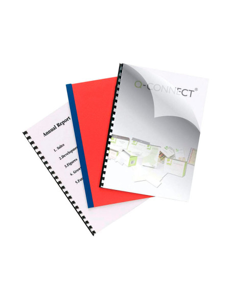 Tapa de encuadernacion q-connect pvc din a4 opaca rojo 180 micras caja de 100 unidades