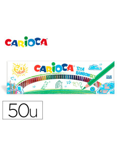 Lapices de colores carioca tita caja de 50 unidades colores surtidos
