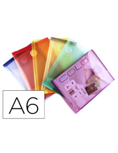 Carpeta tarifold dossier broche din a6 vertical polipropileno 200 mc velcro expositor 60 uds surtidas