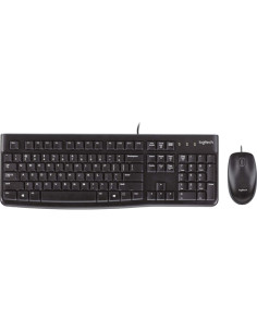 Set teclado + raton logitech mk120 usb con cable negro