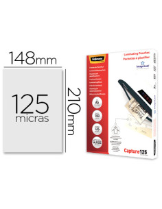 Bolsa de plastificar fellowes brillo din a5 125 mc pack 100 unidades