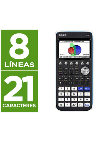 Calculadora casio fx-cg50 cientifica grafica 8 lineas 21 caracteres pantalla color 3d memoria 16 mb conexion usb