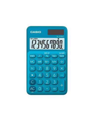 Calculadora casio sl-310uc-bu bolsillo 10 digitos tax +/- tecla color azul