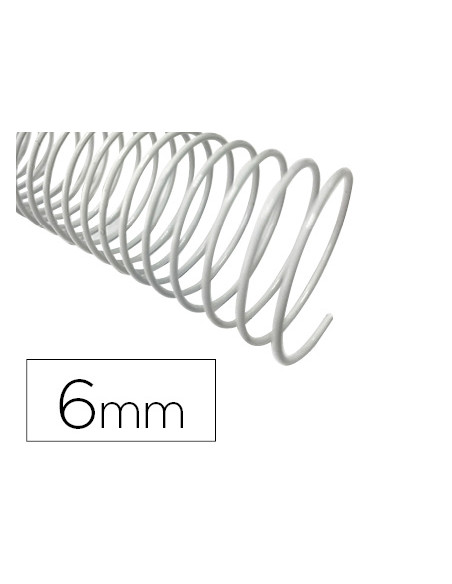 Espiral metalico q-connect blanco 64 5:1 6 mm 1mm caja de 200 unidades