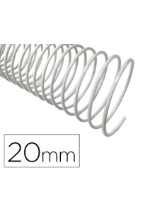 Espiral metalico q-connect blanco 64 5:1 20mm 1,2mm caja de 100 unidades