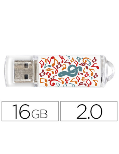 Memoria usb techonetech flash drive 16 gb 2.0 music dream