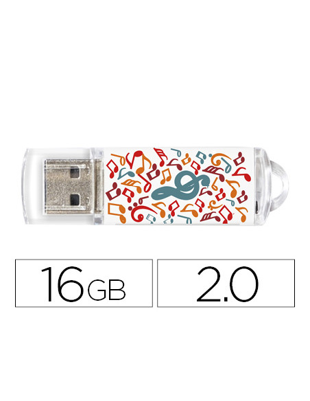 Memoria usb techonetech flash drive 16 gb 2.0 music dream