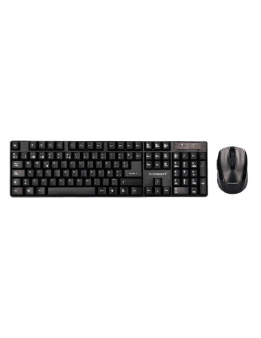 Set teclado + raton inalambrico q-connect 2.4g negro compatible windows