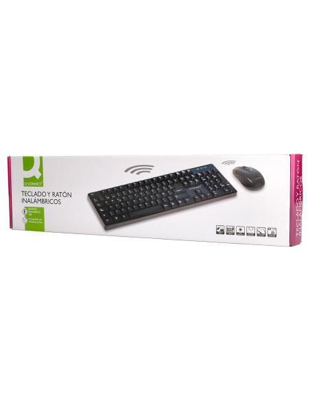 Set teclado + raton inalambrico q-connect 2.4g negro compatible windows