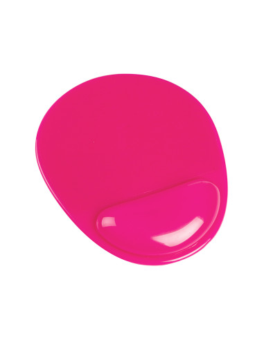 Alfombrilla para raton q-connect reposamuñecas de gel pvc color rosa 210x245x20 mm