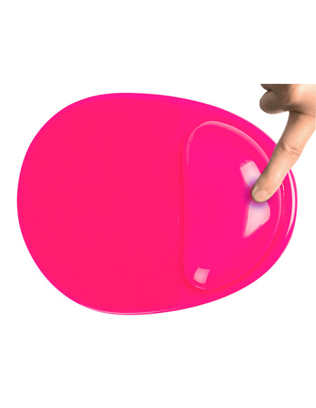 Alfombrilla para raton q-connect reposamuñecas de gel pvc color rosa 210x245x20 mm