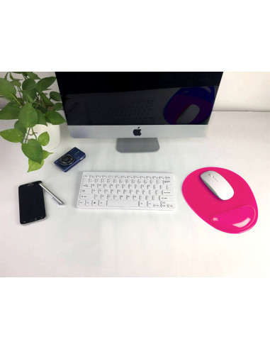 Alfombrilla para raton q-connect reposamuñecas de gel pvc color rosa 210x245x20 mm