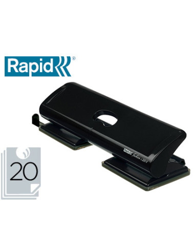 Taladrador rapid fashion fc20/4 metalico color negro 4 taladros capacidad 20 hojas