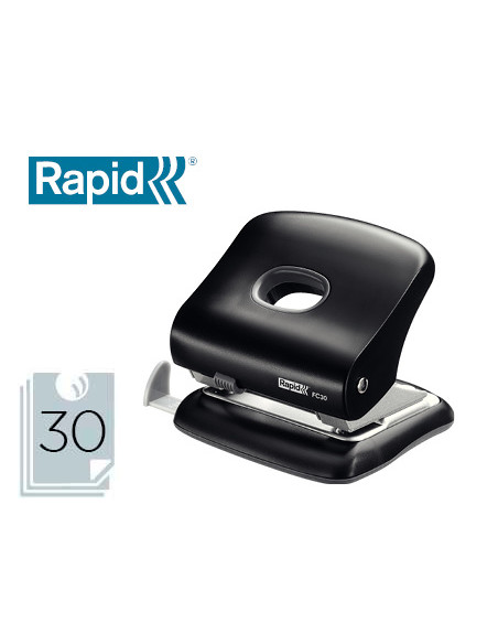 Taladrador rapid fc30 plastico color negro capacidad 30 hojas