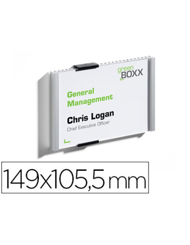 Identificador portanombre durable aluminio placa acrilica antirreflectante para puertas 149x105,5 mm